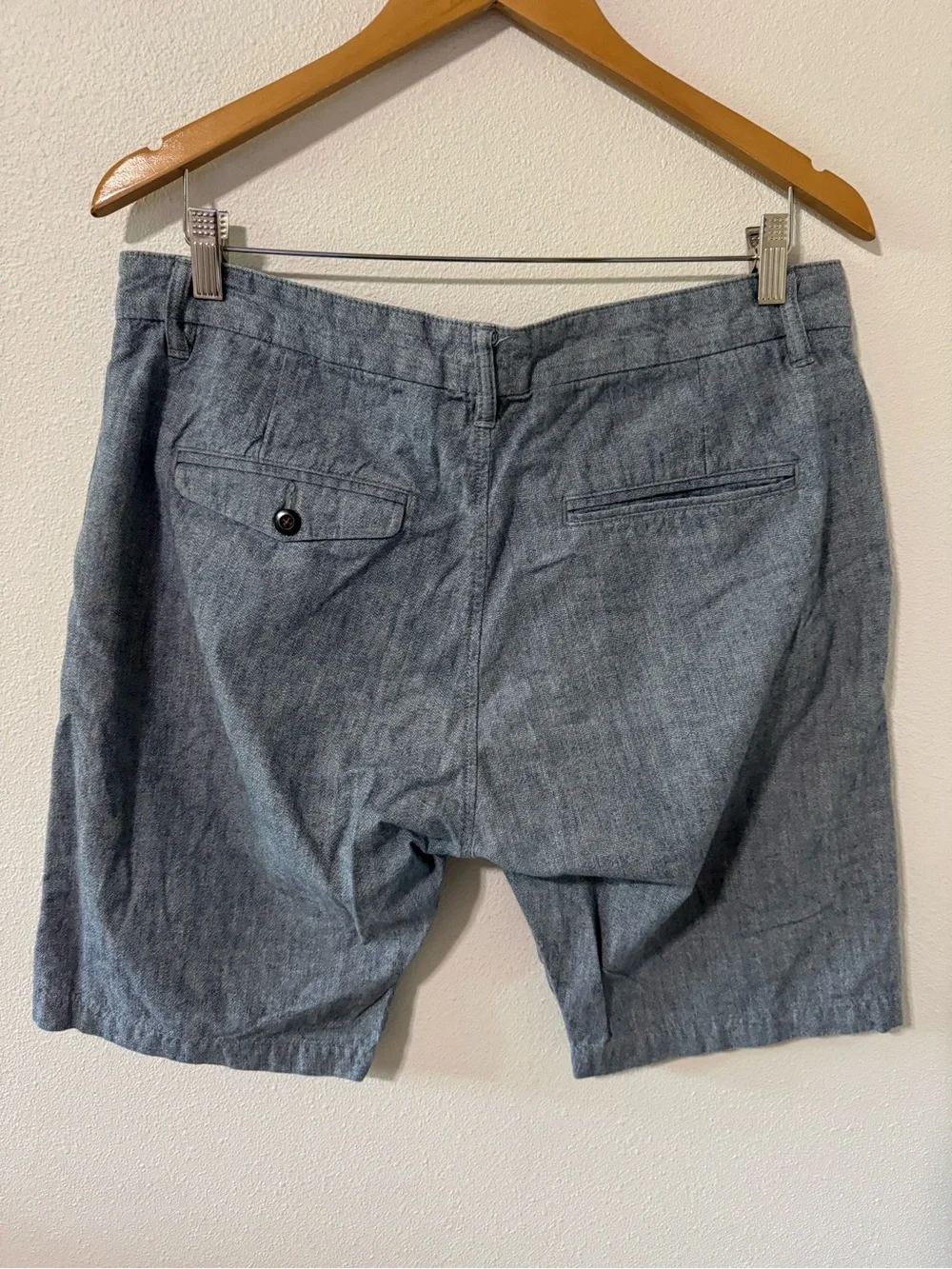 Hiroshi Kato Rinsed Blue Selvedge Chino Shorts Blue 9” Japanese Denim USA-33